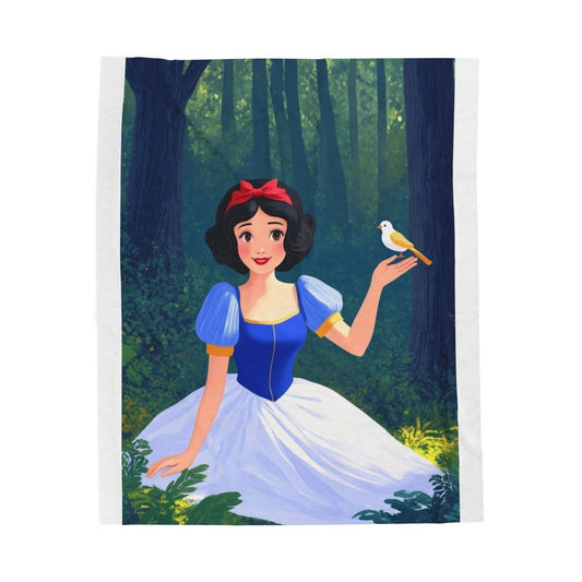 Snow White Velveteen Plush Blanket, Cozy Kids Blanket, Princess Nursery Decor, Disney Gift, Soft Throw Blanket