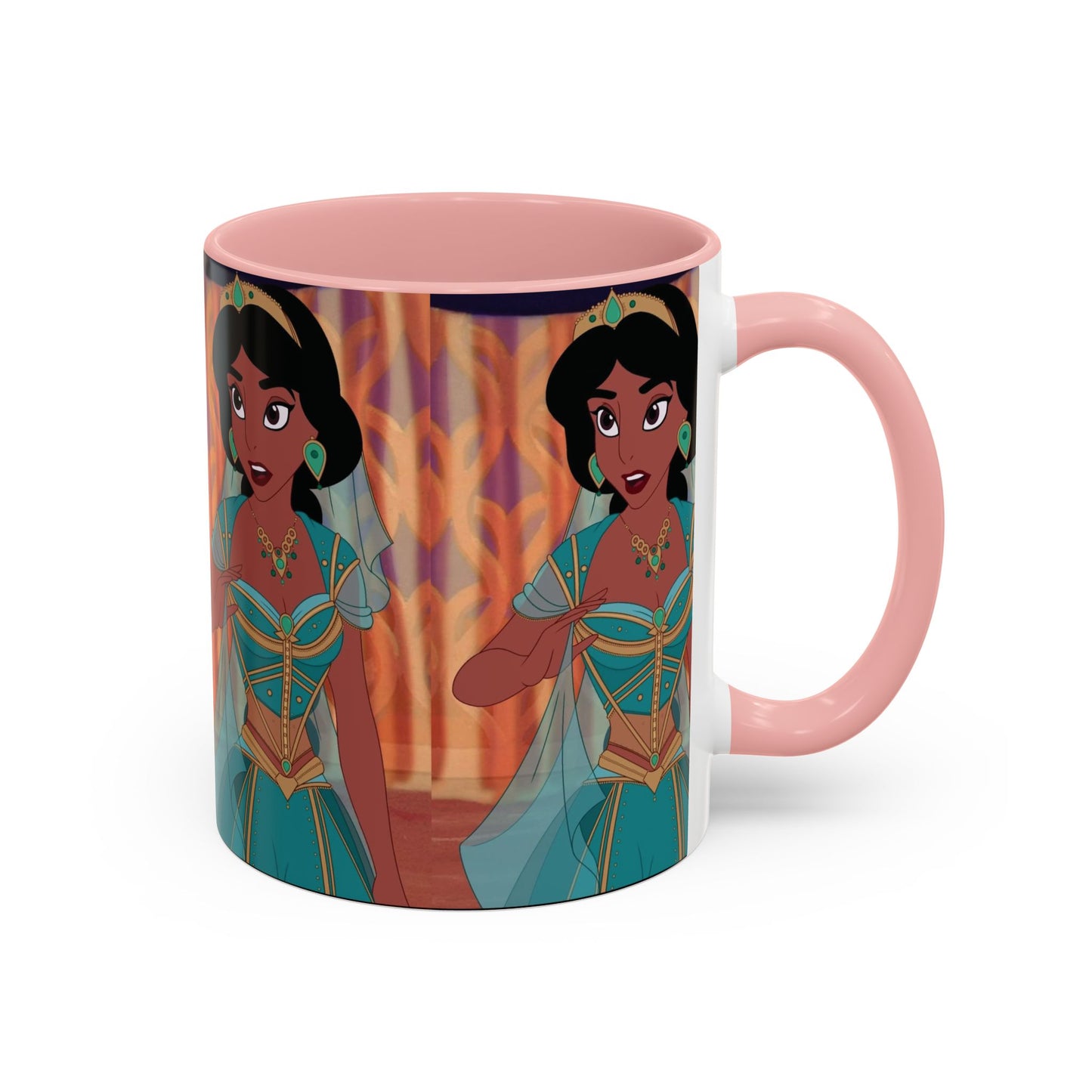 Jasmine Inspired Accent Coffee Mug, Cartoon Character Mug, Gift for Disney Fans, Unique Ceramic Coffee Cup, 11oz and 15oz Options