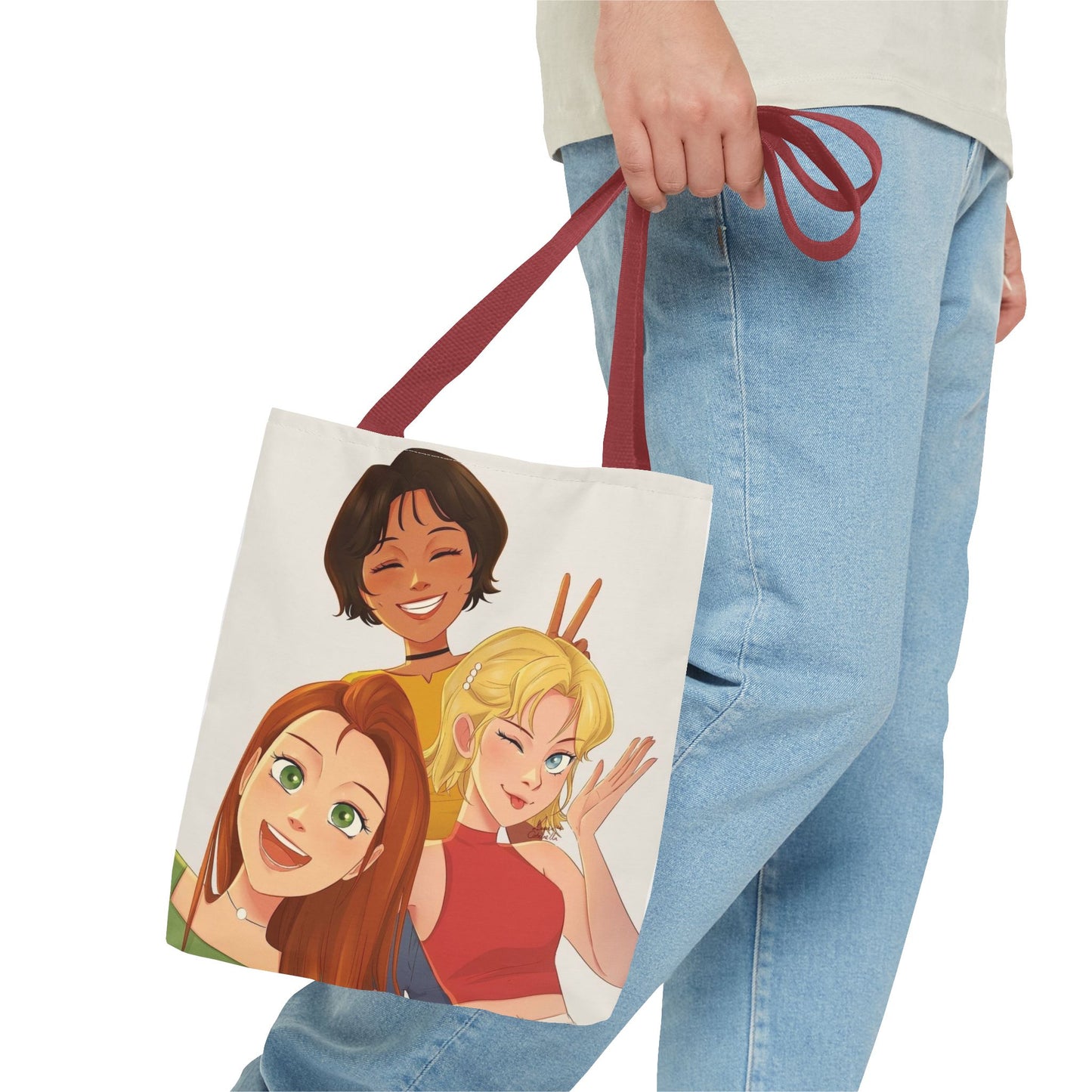 Vibrant Friendship Tote Bag, Girls' Day Out Bag, Cute Gift for Friends, Everyday Shopper, Travel Tote, Festival Bag