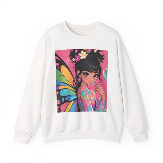 Colorful Butterfly Graphic Sweatshirt - Cozy Unisex Crewneck for Art Lovers, Casual Wear, Gift for Friends, Spring Fashion, Unique Gifts