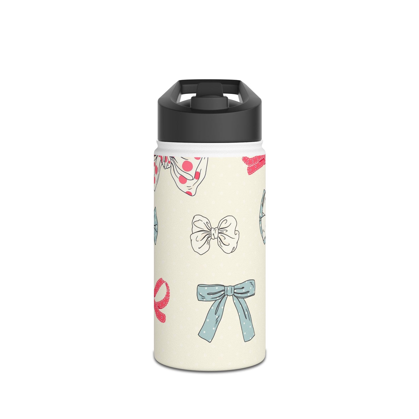 Charming Bow Water Bottle, Eco-Friendly Hydration, Travel Mug, Gift for Her, Cute Accessories, Bow Pattern, Perfect for Friends