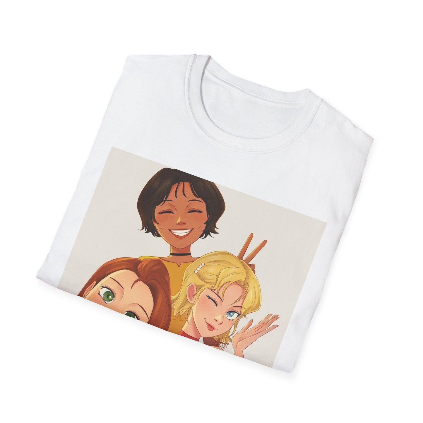 Playful Cartoon Friends Unisex T-Shirt, Cute Graphic Tee, Casual Wear, Gift for Friends, Summer Vibe Shirt, Fun Design