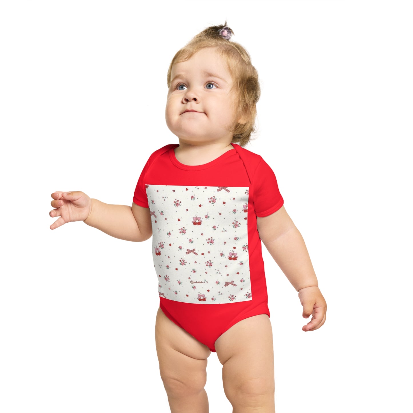 Baby Bodysuit — Vintage Floral Rose Pattern Infant Onesie