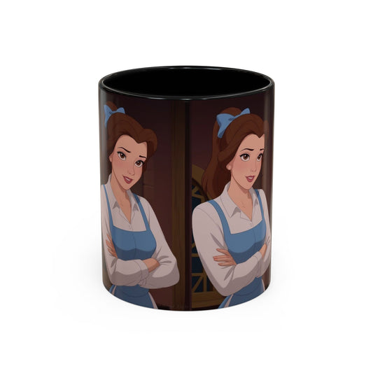 Enchanting Belle Accent Coffee Mug, Disney Mug, Gift for Her, Movie Lover, Unique Kitchenware, Animated Character Mug