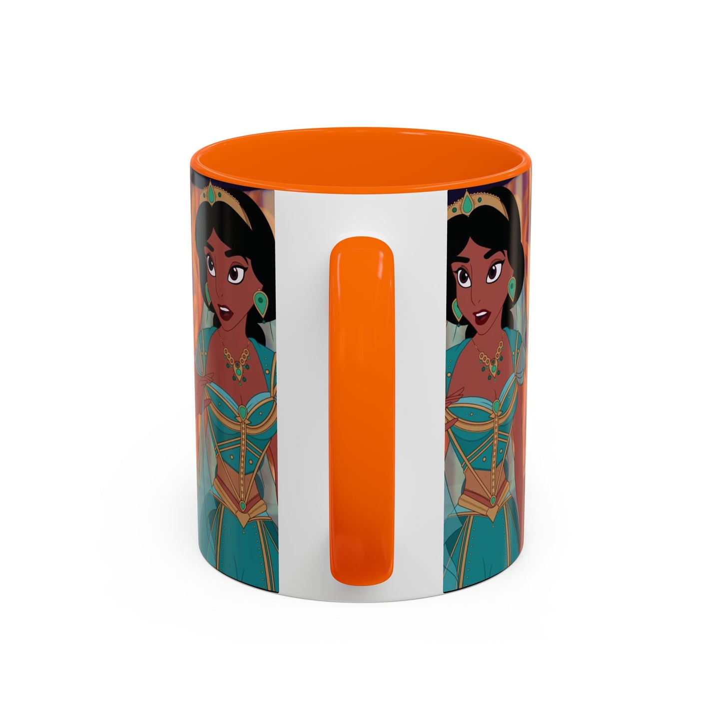 Jasmine Inspired Accent Coffee Mug, Cartoon Character Mug, Gift for Disney Fans, Unique Ceramic Coffee Cup, 11oz and 15oz Options