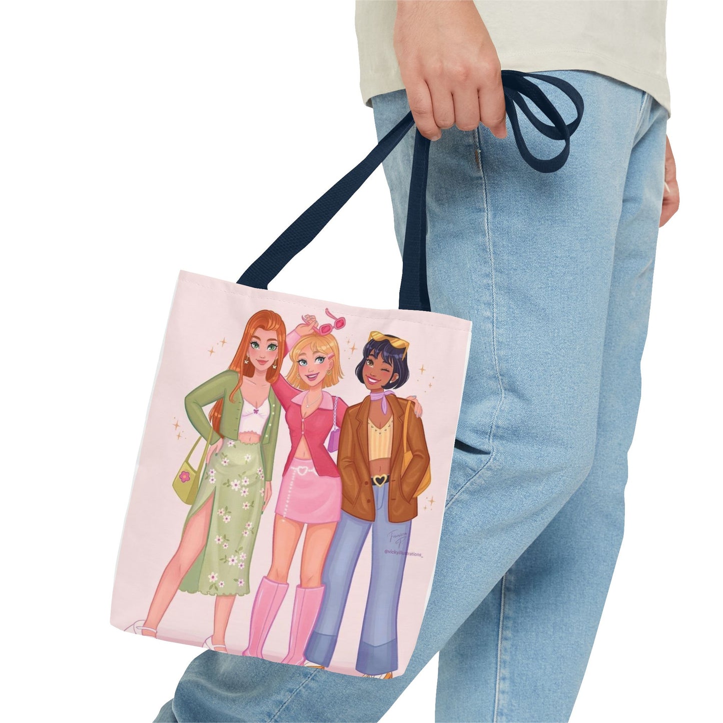 Chic Friendship Tote Bag - Stylish Grocery Bag, Beach Bag, Gift for Friends, Art Print Tote, Cute City Bag