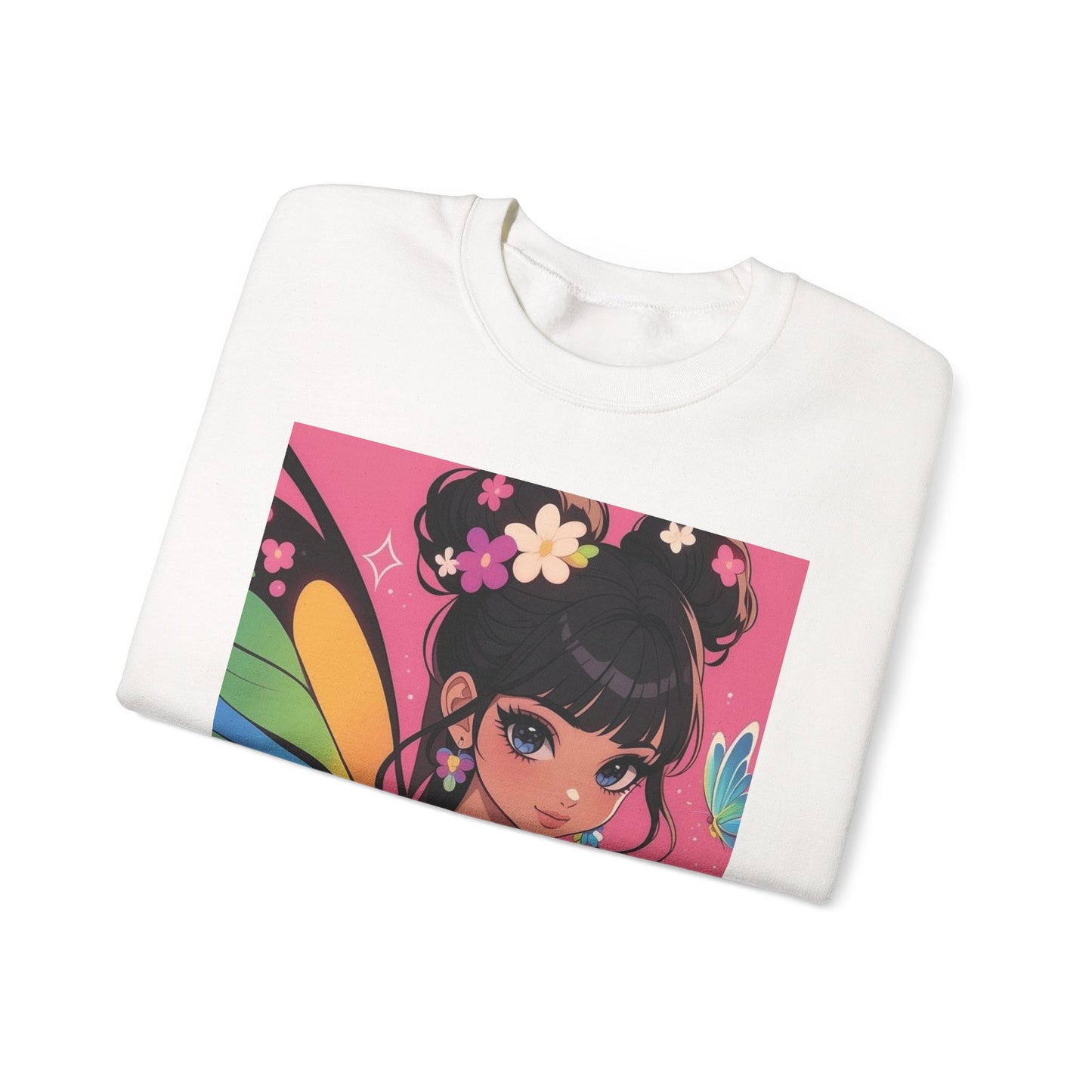 Colorful Butterfly Graphic Sweatshirt - Cozy Unisex Crewneck for Art Lovers, Casual Wear, Gift for Friends, Spring Fashion, Unique Gifts
