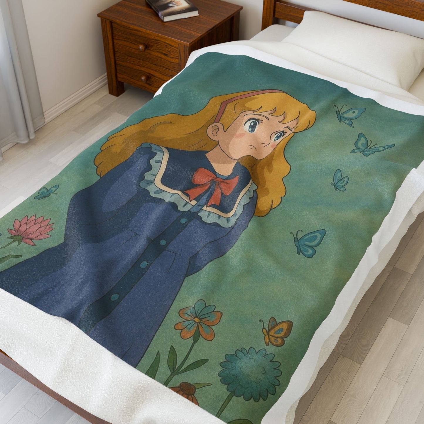 Whimsical Velveteen Plush Blanket - Cozy Gift for Dreamers, Ideal for Home Decor, Kids, and Seasonal Warmth, Soft Touch, Butterfly Design