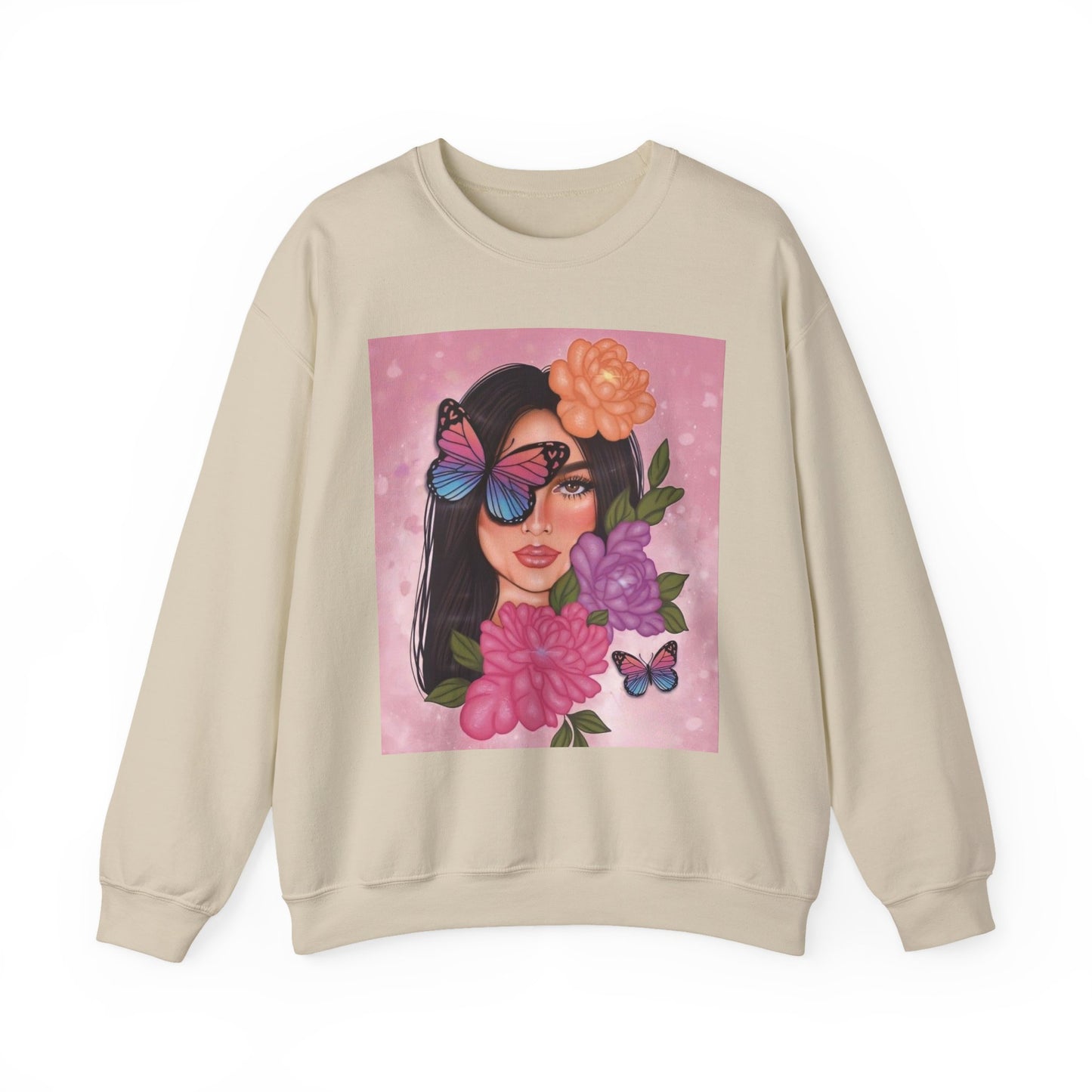 Butterfly Floral Unisex Crewneck Sweatshirt, Cozy Gift for Her, Spring Fashion, Butterfly Art Apparel, Perfect for Birthdays & Casual Wear