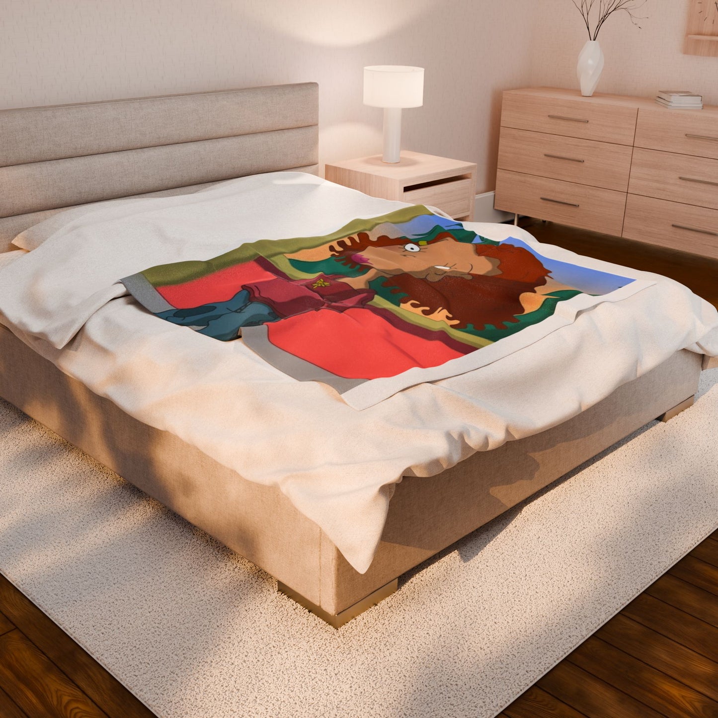 Whimsical Cartoon Velveteen Plush Blanket, Cozy Throw for Kids, Fun Gift for Birthdays, Home Decor, Snuggle Up This Winter
