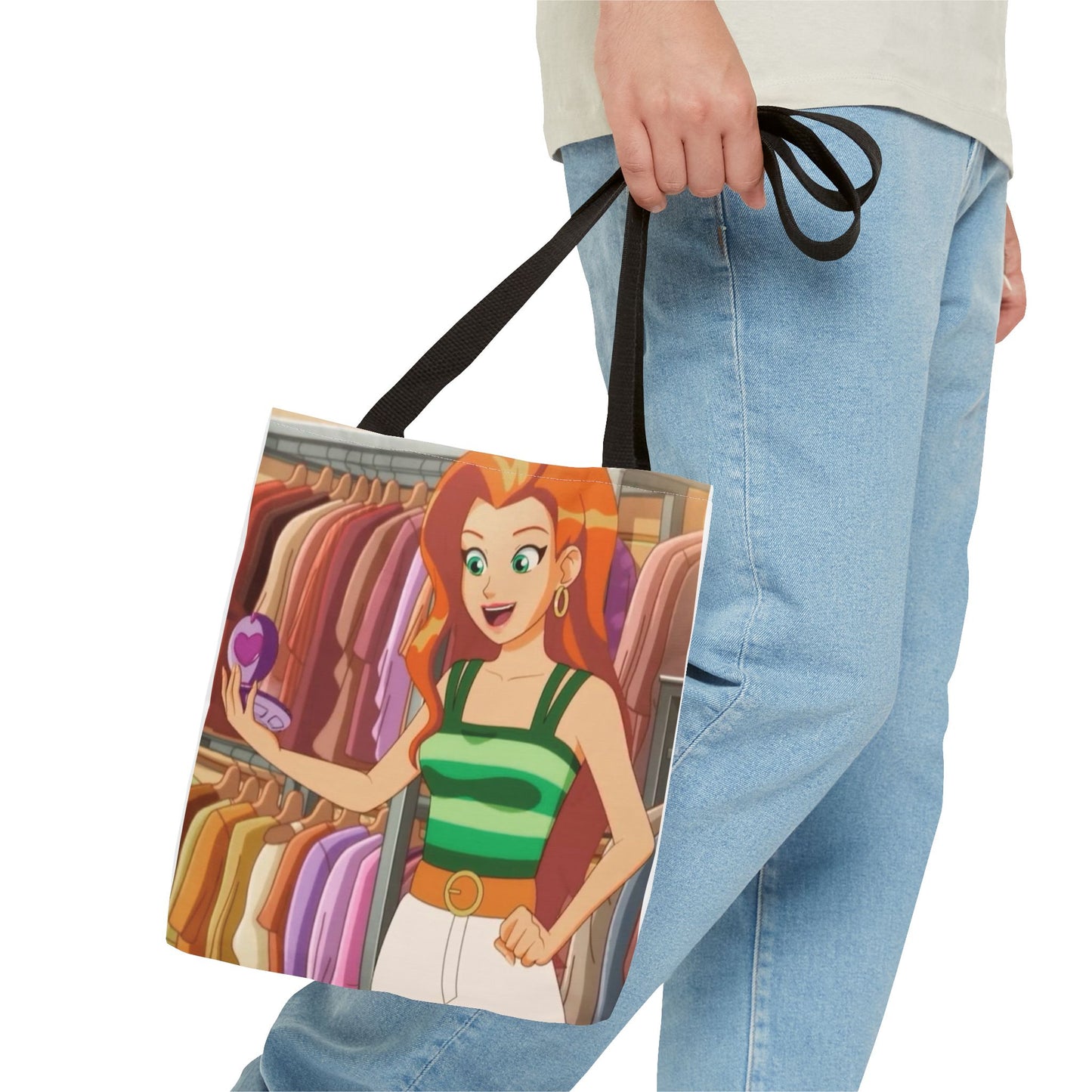 Colorful Shopping Tote Bag, Eco-Friendly Tote, Cartoon Character Bag, Reusable Grocery Bag, Gift for Her, Trendy Everyday Tote