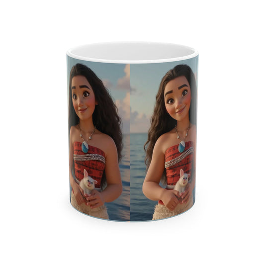 Moana Inspired Ceramic Mug, Disney Mug, Cute Coffee Cup, Gift for Kids, Ocean Lover Mug, Tea Drinkware for Holidays