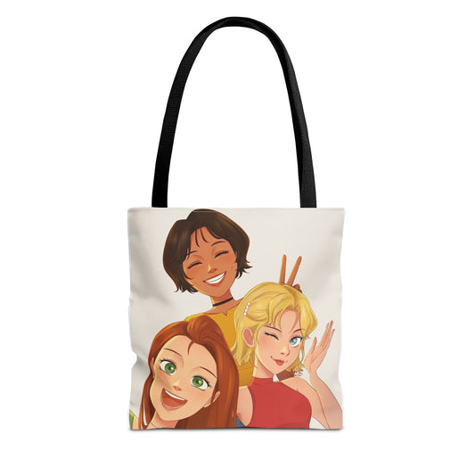 Vibrant Friendship Tote Bag, Girls' Day Out Bag, Cute Gift for Friends, Everyday Shopper, Travel Tote, Festival Bag