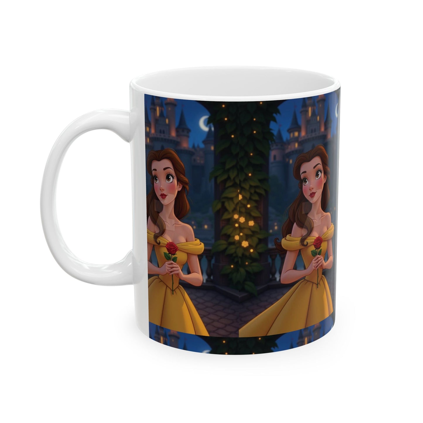 Enchanted Belle Ceramic Mug | Disney Inspired Gift, Cute Coffee Cup, Fantasy Lover's Kitchenware, Birthday Present, Everyday Use