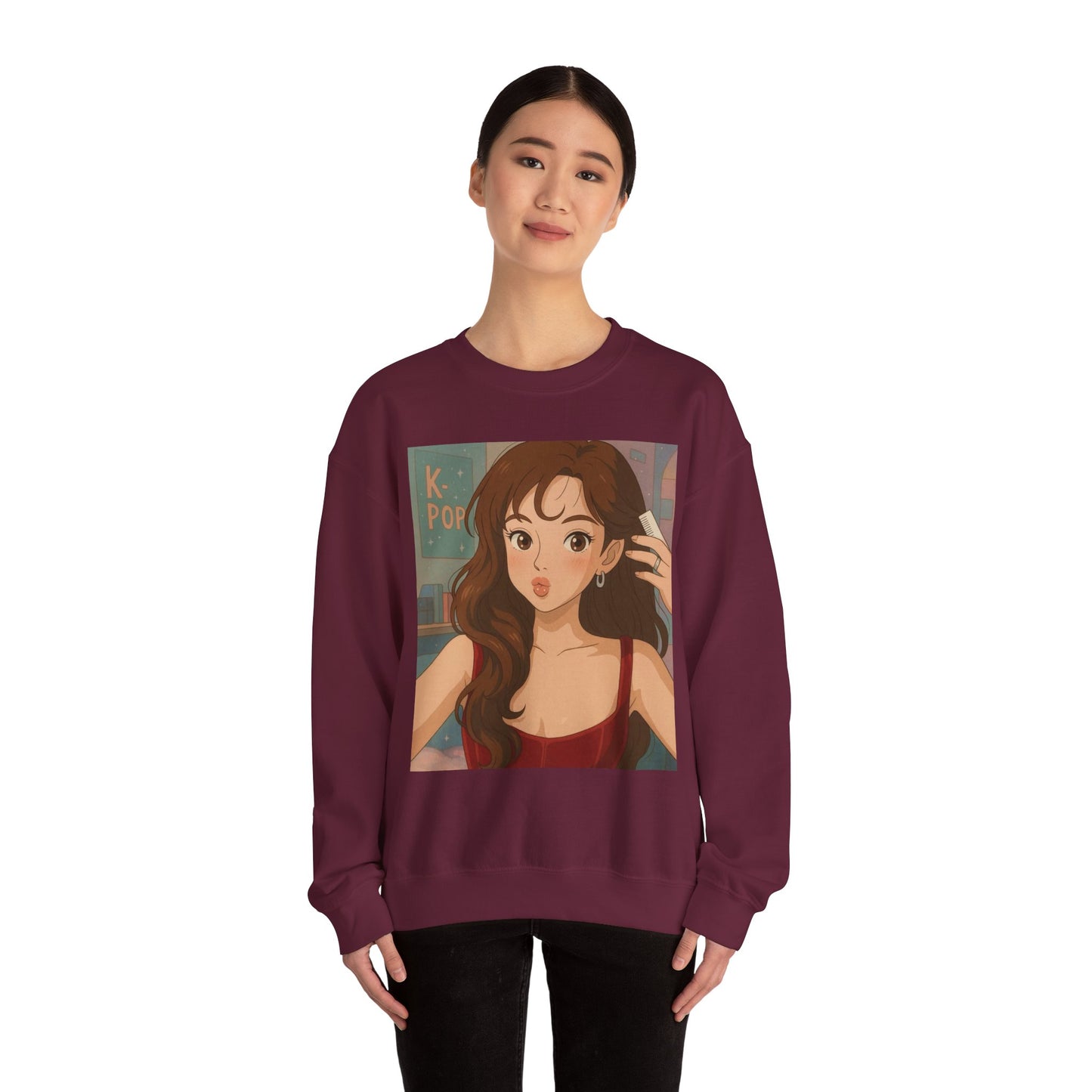 K-Pop Inspired Crewneck Sweatshirt, Cozy Pullover, Casual Sweatshirt, Perfect Gift for Fans, Trendy Aesthetic Fashion, Comfy Everyday Wear