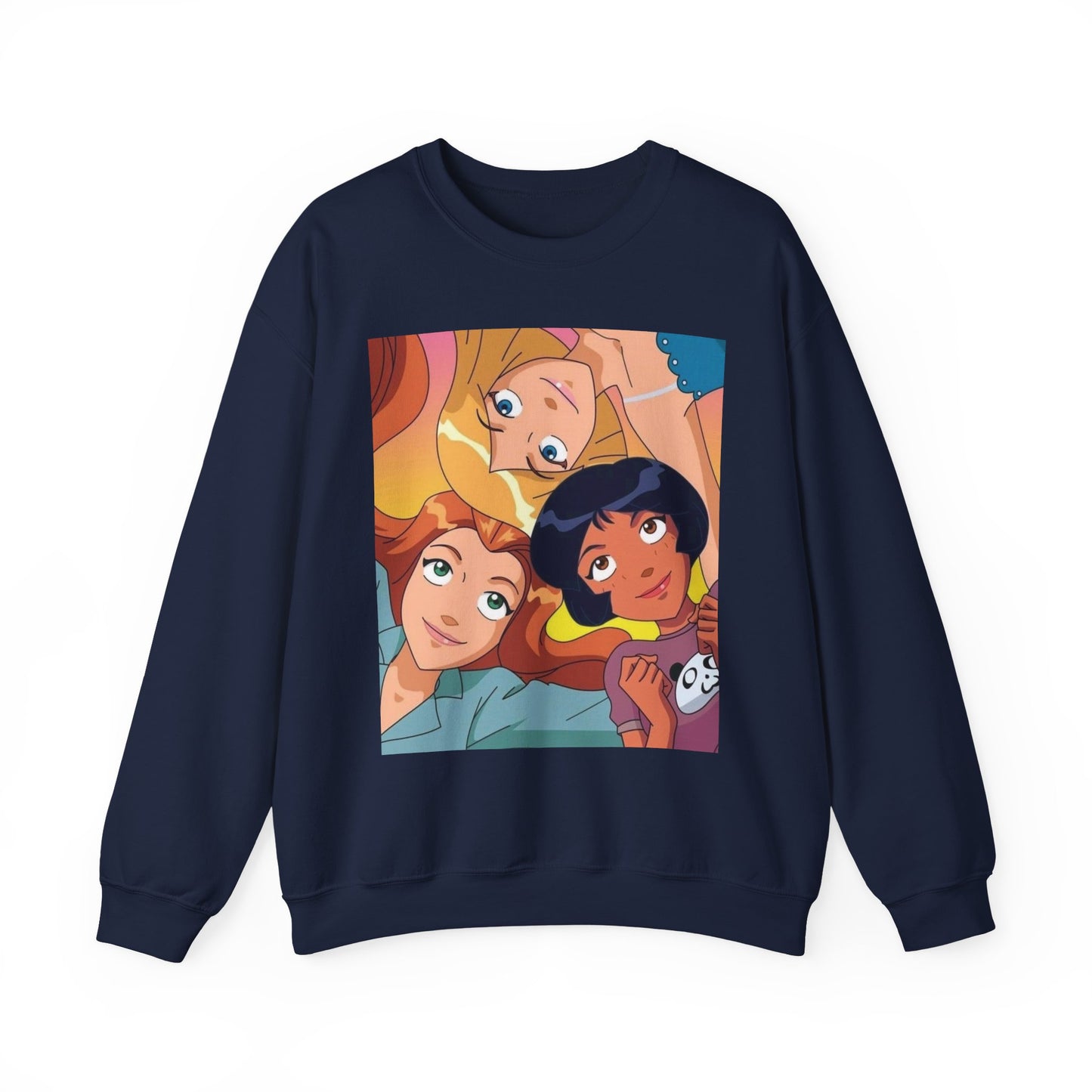 Colorful Cartoon Crewneck Sweatshirt - Cozy Gift for Friends, Casual Wear, Studio Lounge, Character Lover, Fun Fashion