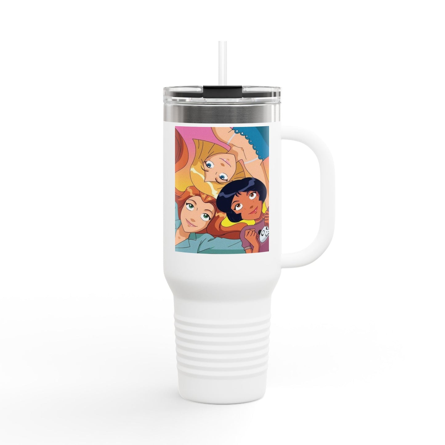 Colorful Insulated Travel Mug | Perfect for Road Trips, Birthdays, and Everyday Enjoyment | Cartoon Theme, Gift for Friends, Fun Design