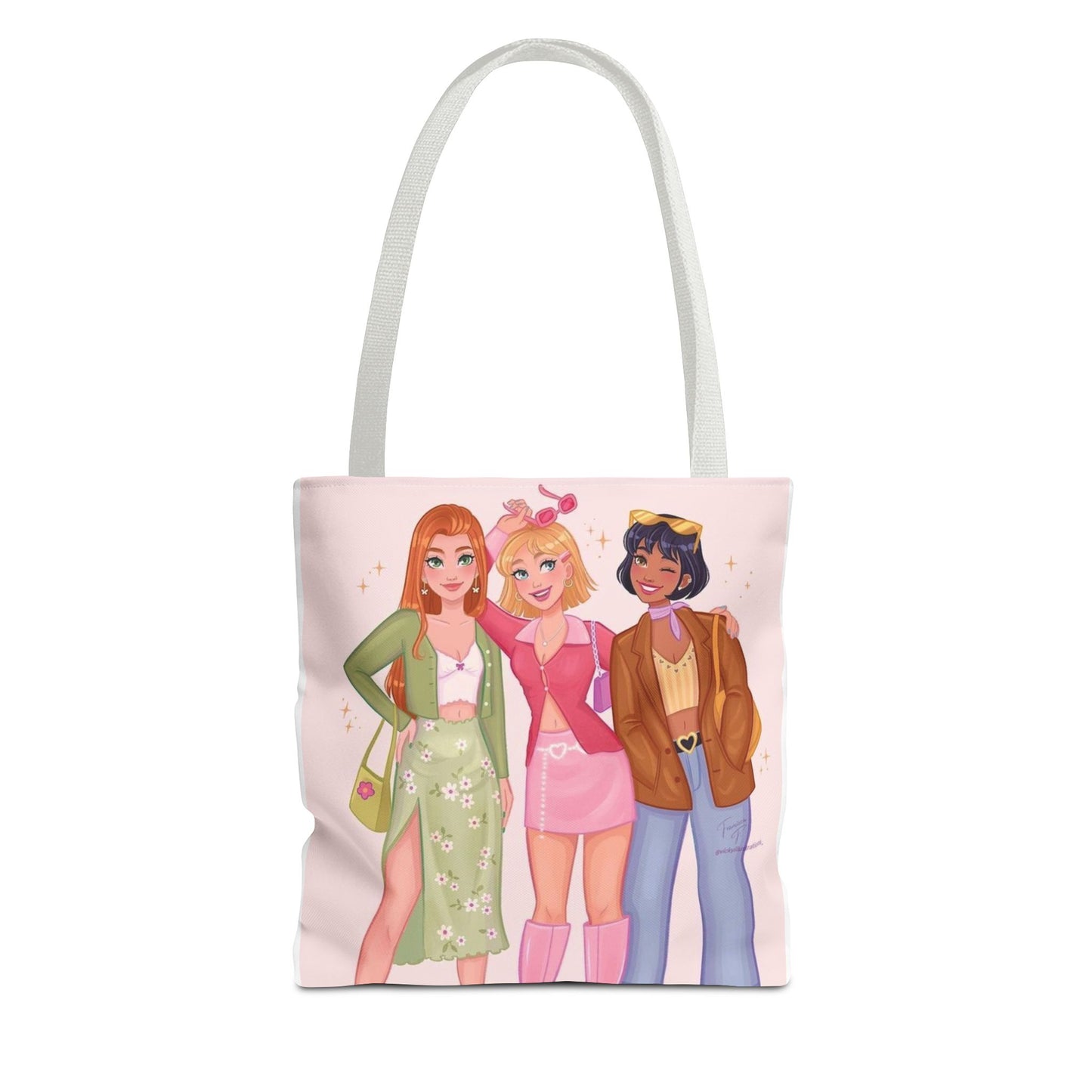 Chic Friendship Tote Bag - Stylish Grocery Bag, Beach Bag, Gift for Friends, Art Print Tote, Cute City Bag
