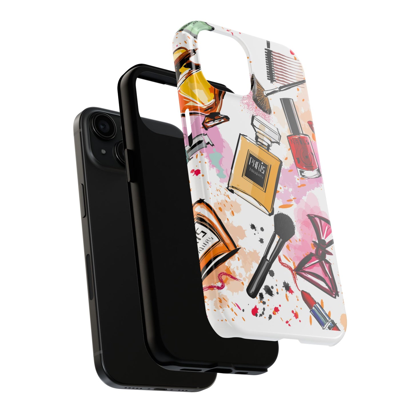 Chic Makeup Phone Case | Tough Phone Cases for Beauty Lovers, Stylish Phone Cover, Gift for Her, Fashion Accessories, Cosmetics Design