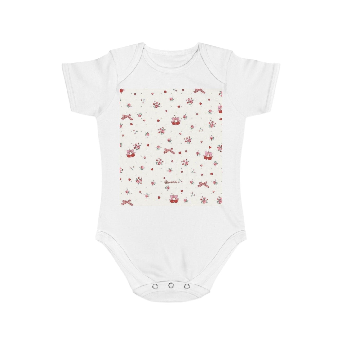 Baby Bodysuit — Vintage Floral Rose Pattern Infant Onesie