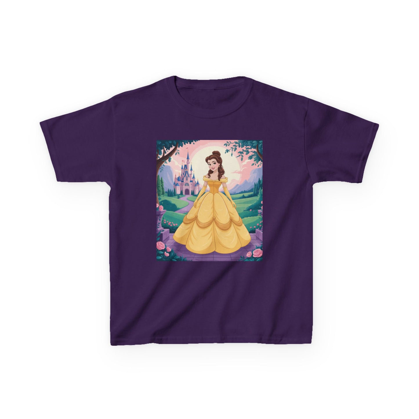Princess Belle Kids Tee, Fairy Tale T-Shirt, Kids Cartoon Shirt, Gift for Little Girls, Disney-Themed Clothing, Birthday Tee