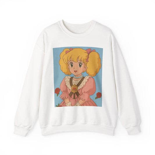 Cute Vintage Cartoon Crewneck Sweatshirt - Cozy Gift for Anime Lovers, Pastel Aesthetic Apparel, Unisex Pullover for All Occasions