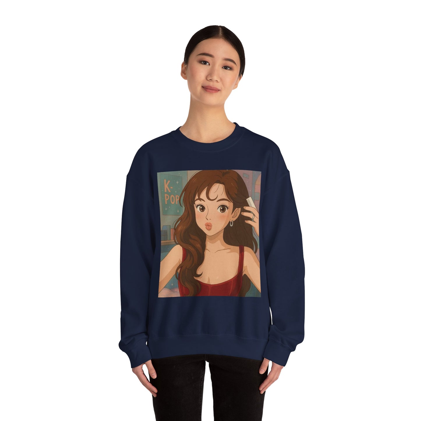 K-Pop Inspired Crewneck Sweatshirt, Cozy Pullover, Casual Sweatshirt, Perfect Gift for Fans, Trendy Aesthetic Fashion, Comfy Everyday Wear