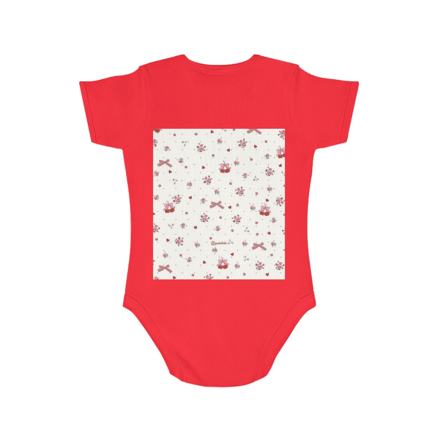 Baby Bodysuit — Vintage Floral Rose Pattern Infant Onesie