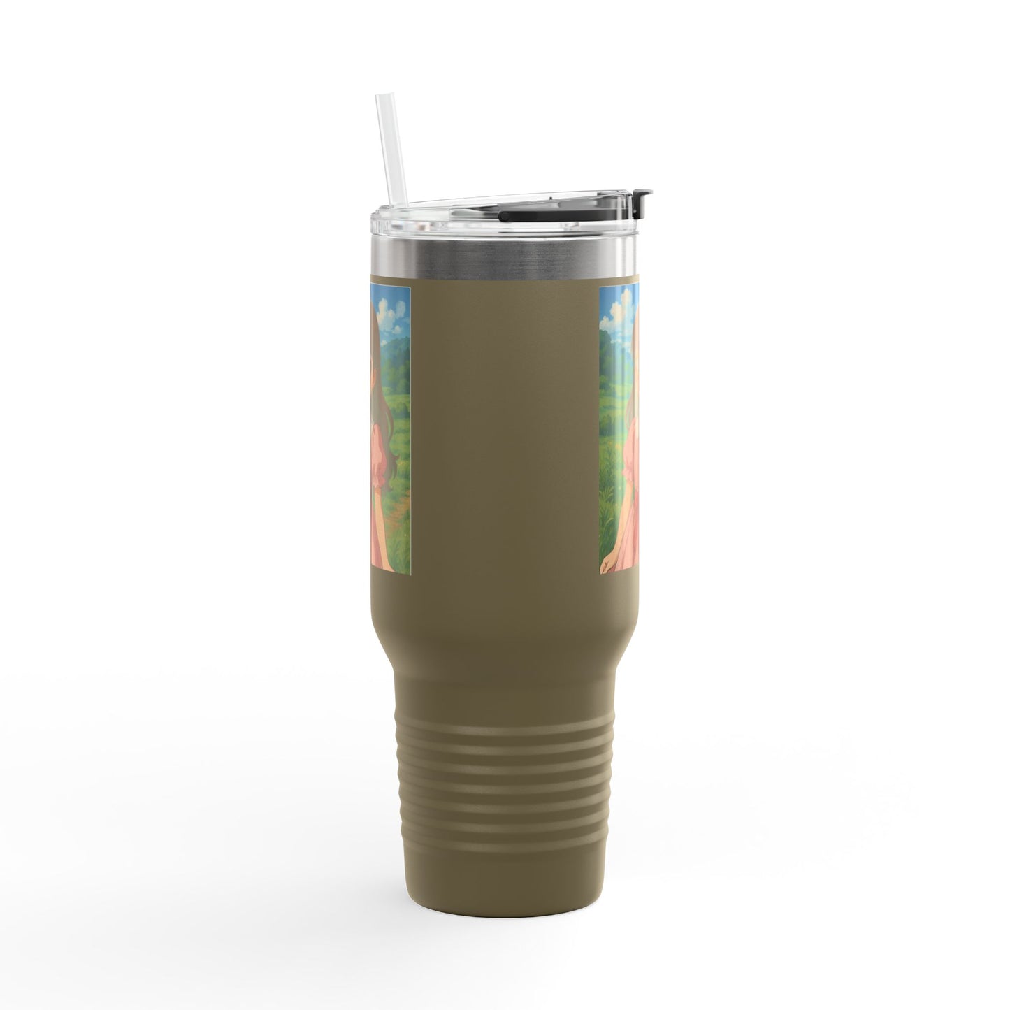 Artistic Insulated Travel Mug, 40oz - Cute Character Design, Perfect for Tea and Coffee Lovers, Unique Gift for Birthdays, Travel and Home