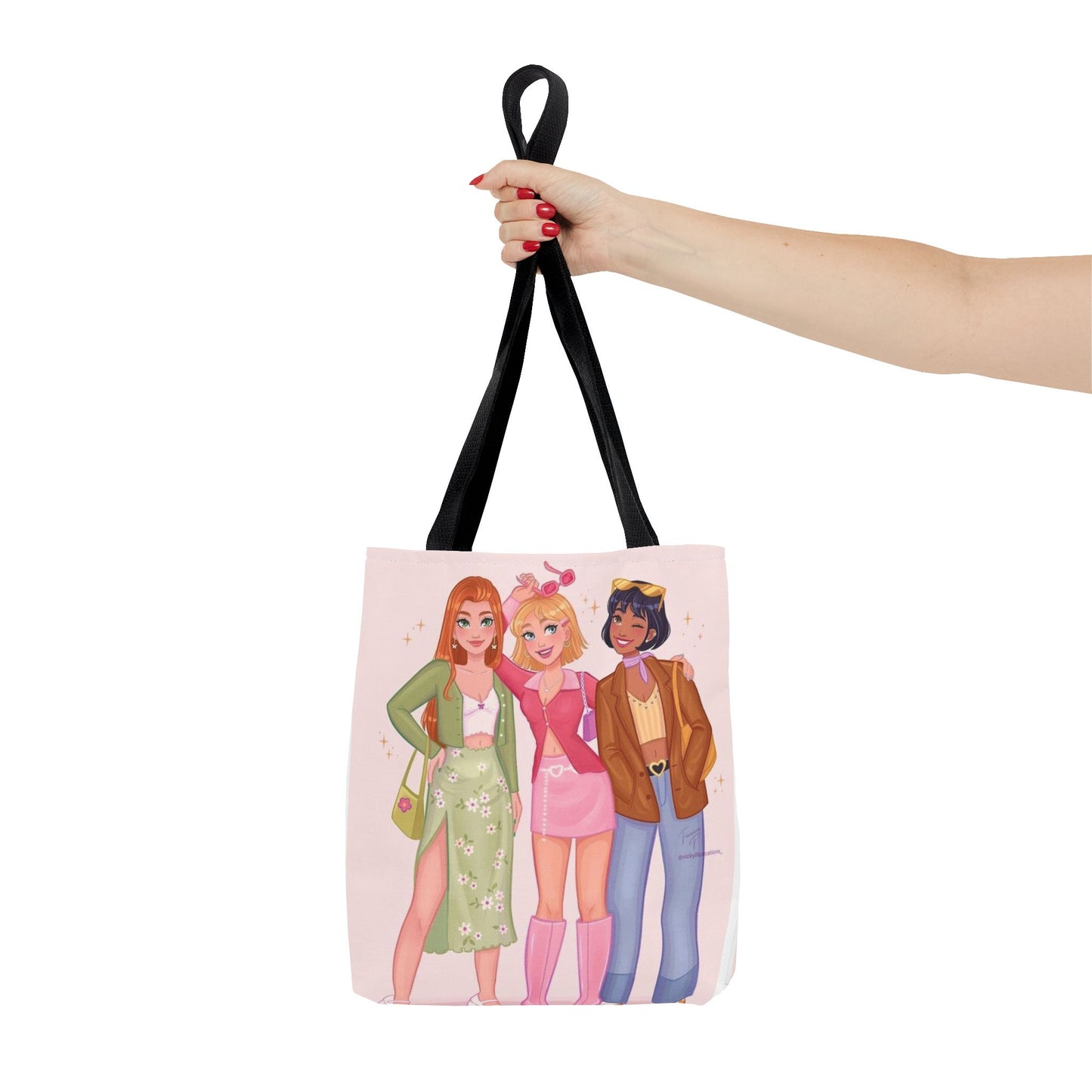 Chic Friendship Tote Bag - Stylish Grocery Bag, Beach Bag, Gift for Friends, Art Print Tote, Cute City Bag
