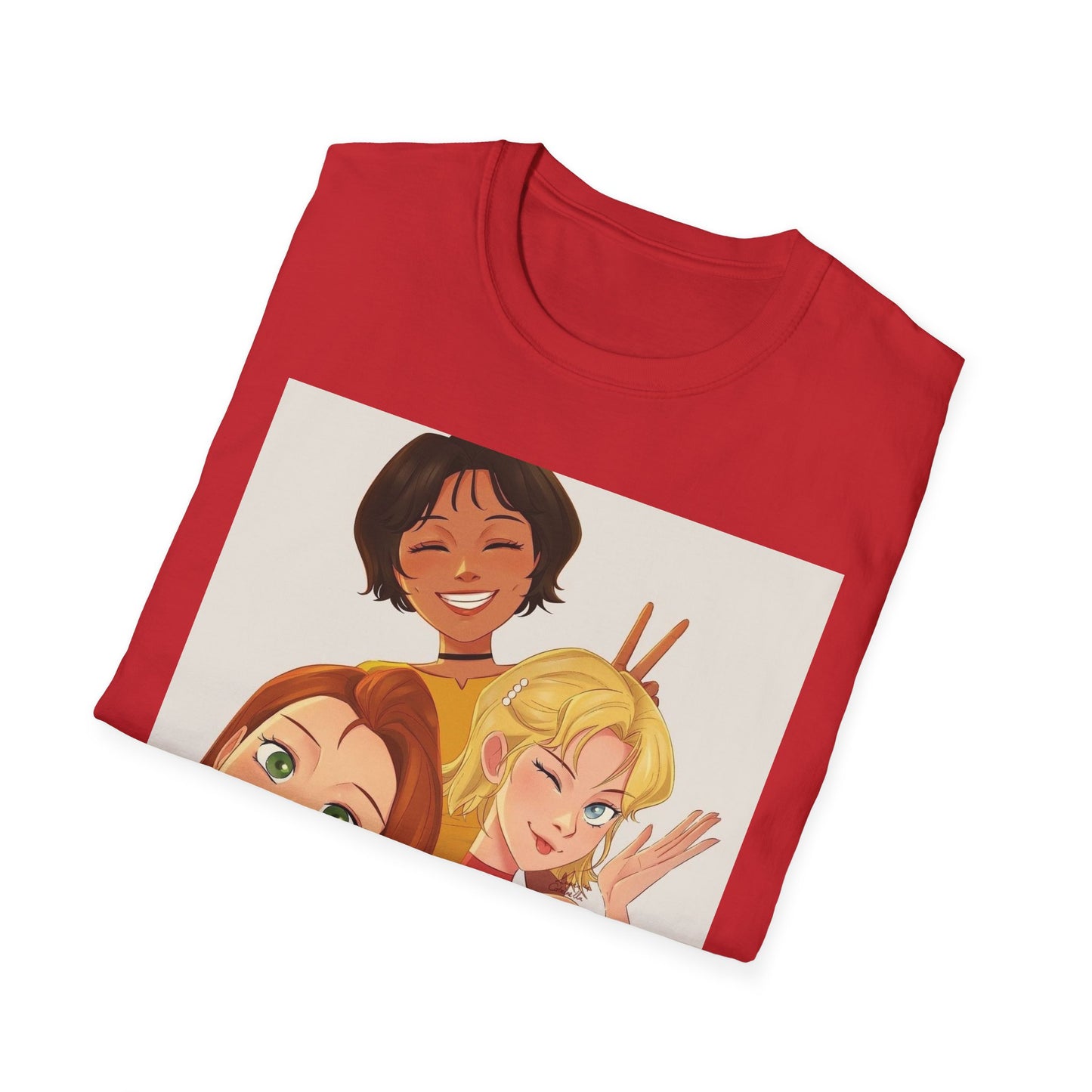 Playful Cartoon Friends Unisex T-Shirt, Cute Graphic Tee, Casual Wear, Gift for Friends, Summer Vibe Shirt, Fun Design