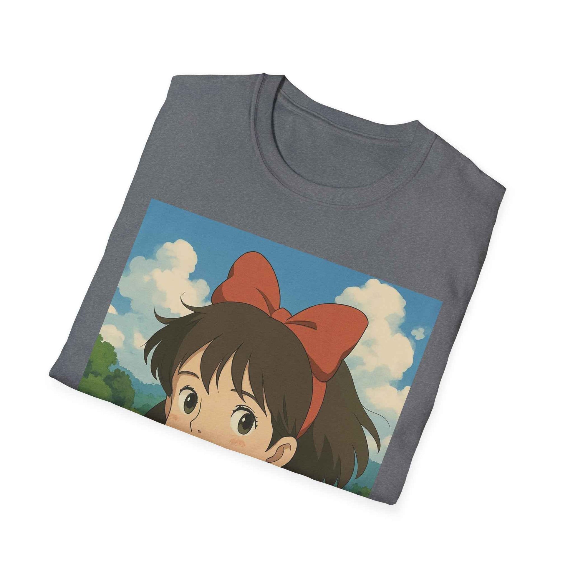 Cute Character Softstyle T-Shirt with Bow | Anime Fan Apparel, Gift for Friends, Casual Wear, Soft Cotton Tee, Birthday Gift - I&B