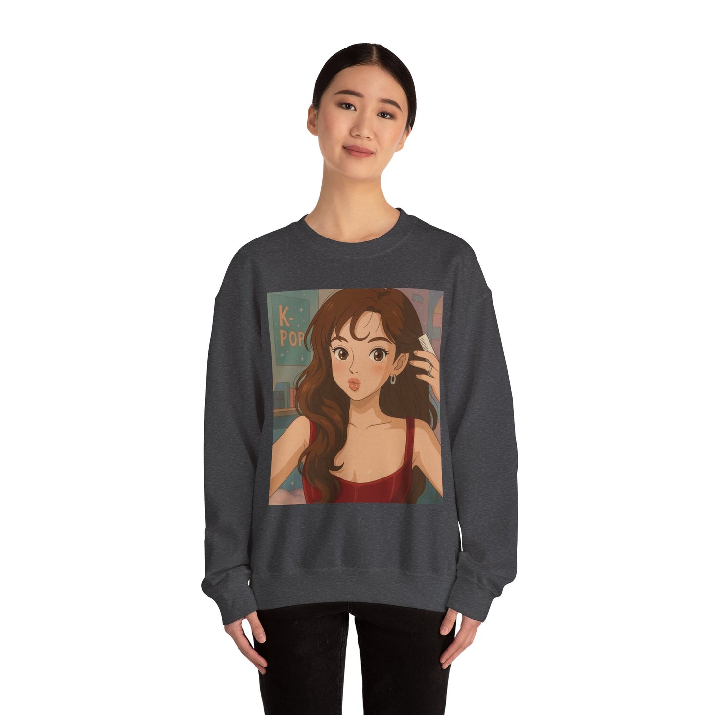 K-Pop Inspired Crewneck Sweatshirt, Cozy Pullover, Casual Sweatshirt, Perfect Gift for Fans, Trendy Aesthetic Fashion, Comfy Everyday Wear