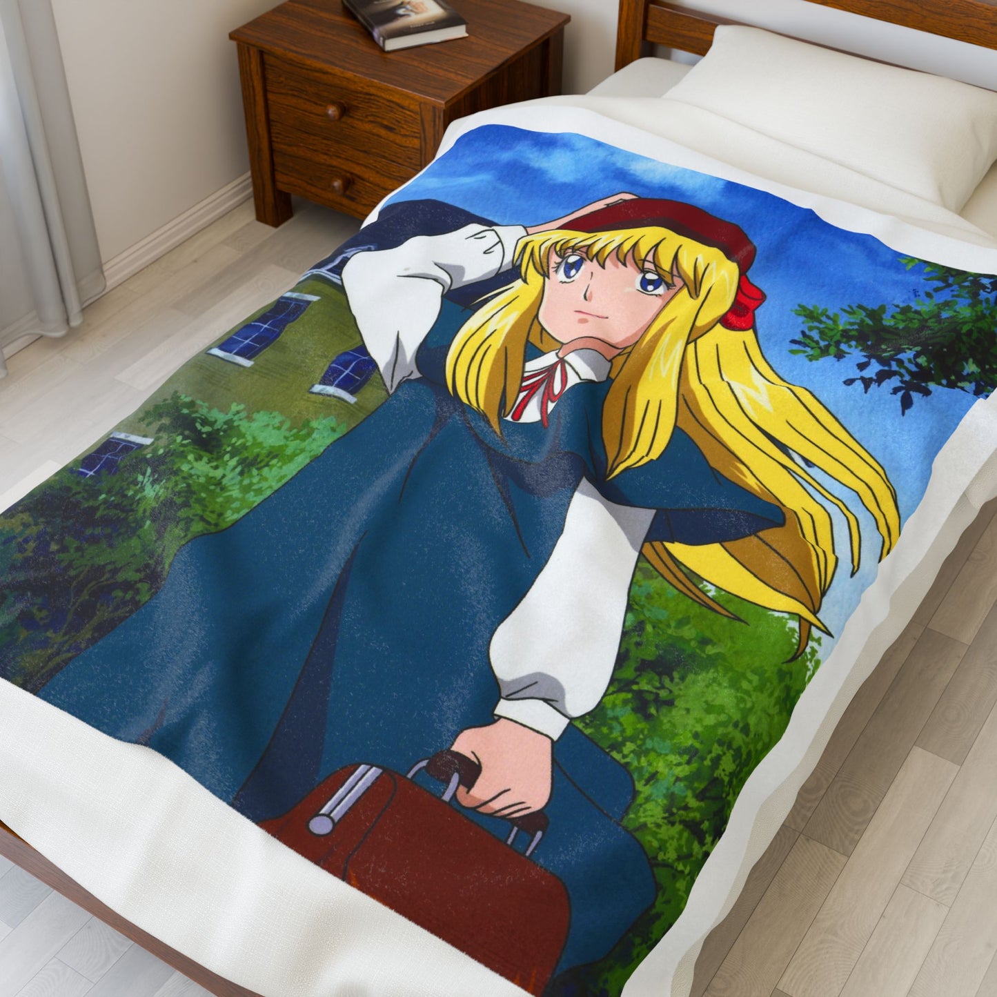 Anime-Inspired Velveteen Plush Blanket, Cozy Throw, Gift for Fans, Soft Blanket for All Seasons, Unique Home Decor, Perfect for Movie Night