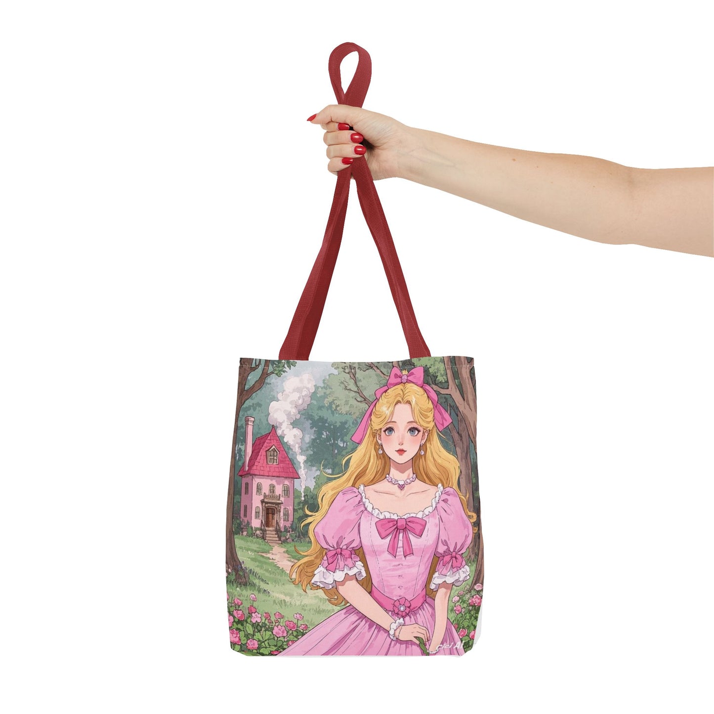 Charming Fairy Tale Tote Bag, Whimsical Pink Bag, Gift for Dreamers, Stylish Carryall for Everyday Use, Perfect for Parties and Events