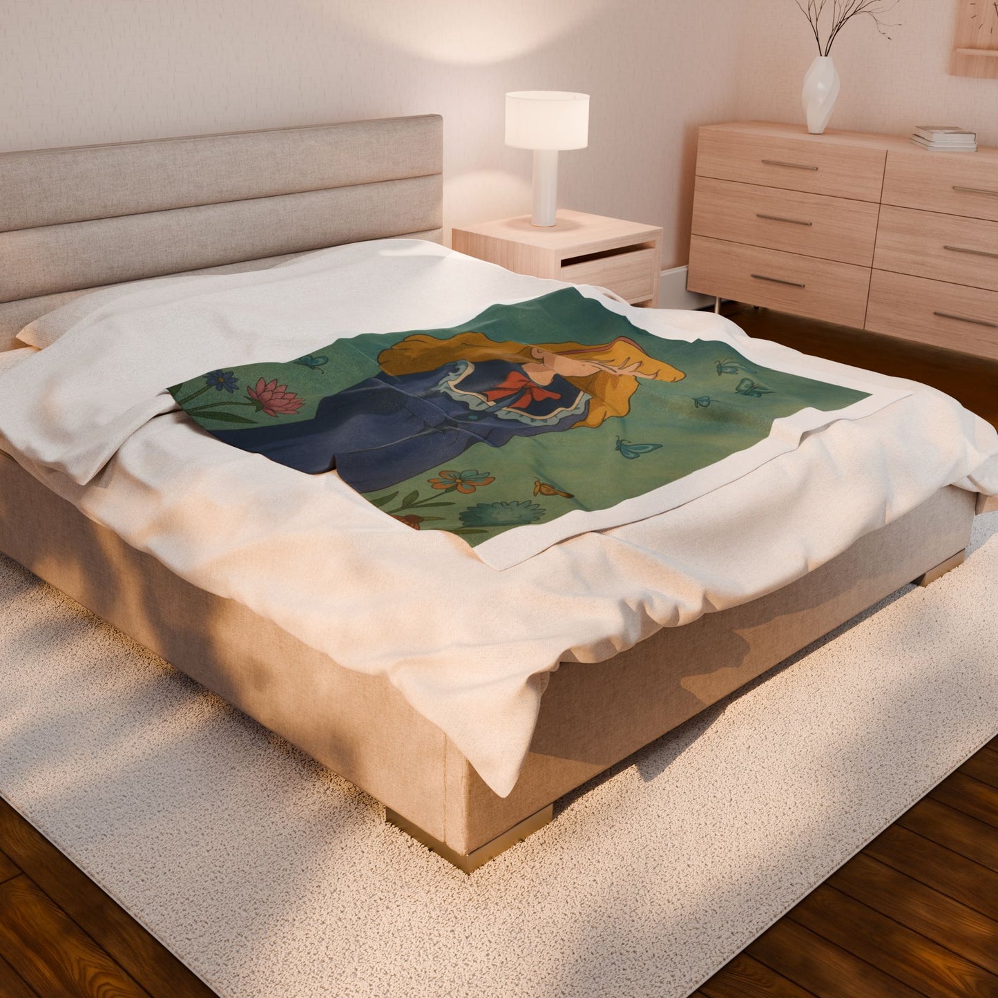 Whimsical Velveteen Plush Blanket - Cozy Gift for Dreamers, Ideal for Home Decor, Kids, and Seasonal Warmth, Soft Touch, Butterfly Design