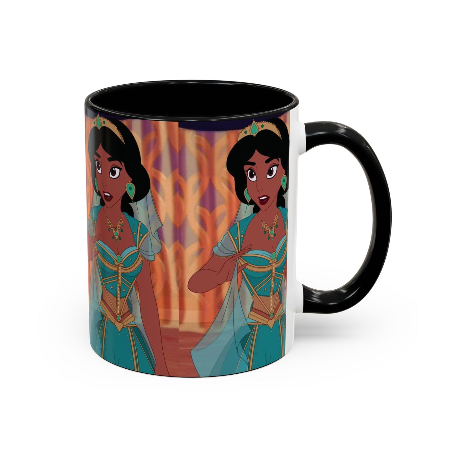 Jasmine Inspired Accent Coffee Mug, Cartoon Character Mug, Gift for Disney Fans, Unique Ceramic Coffee Cup, 11oz and 15oz Options