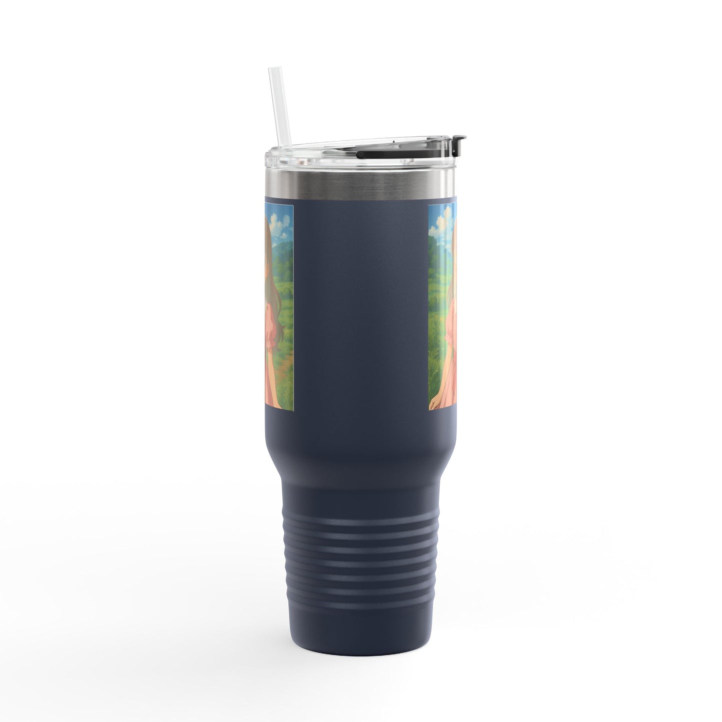 Artistic Insulated Travel Mug, 40oz - Cute Character Design, Perfect for Tea and Coffee Lovers, Unique Gift for Birthdays, Travel and Home