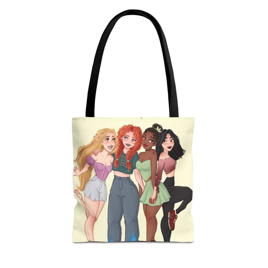 Charming Friendship Tote Bag, Perfect Gift for Friends, Girls' Day Out, Casual Carryall, Eco-Friendly Shopper, Fun Illustration