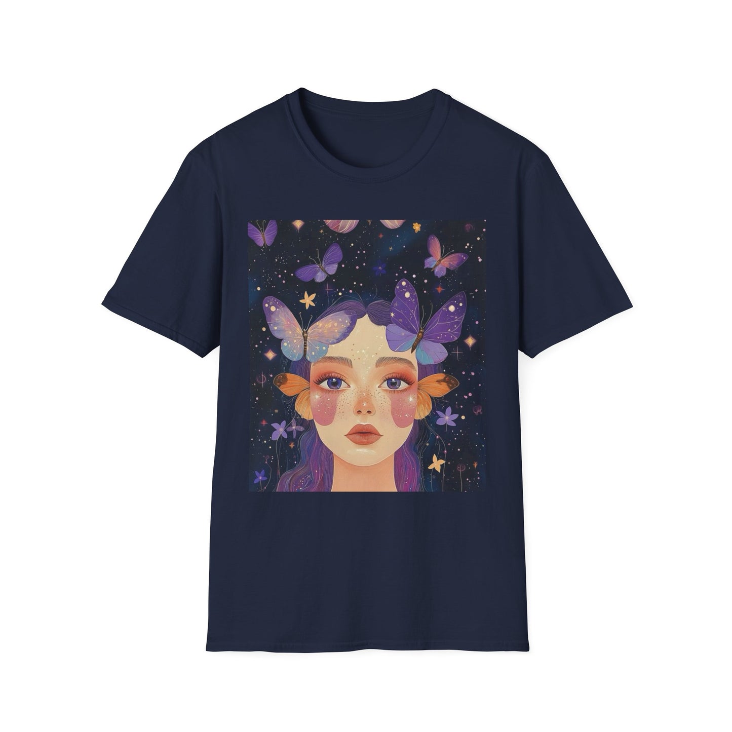 Butterfly Dreamer Unisex Softstyle T-Shirt | Boho Aesthetic Tee, Nature Lover Gift, Casual Wear, Summer Style, Unique Art Top