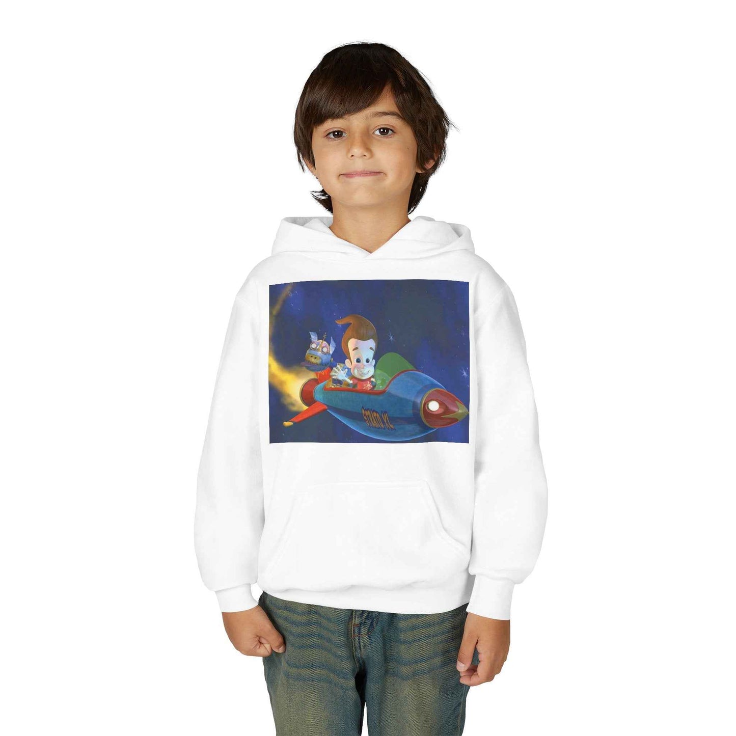 Kids Space Adventure Hoodie - Perfect for Playtime, Unique Gift, Cozy Apparel, Cartoon Theme, Fun and Imaginative - I&B