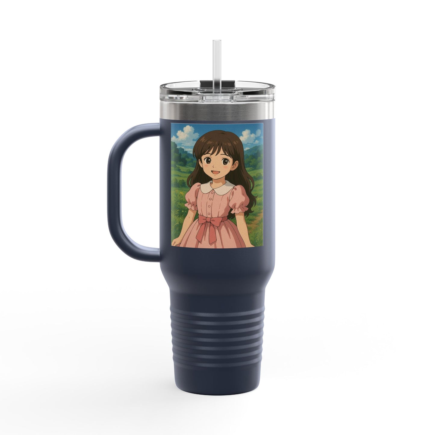 Artistic Insulated Travel Mug, 40oz - Cute Character Design, Perfect for Tea and Coffee Lovers, Unique Gift for Birthdays, Travel and Home