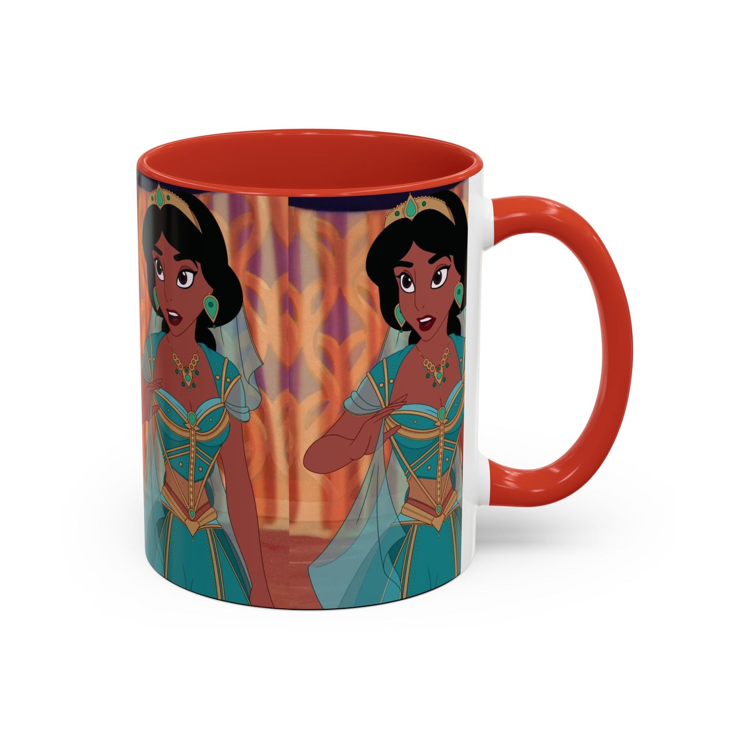 Jasmine Inspired Accent Coffee Mug, Cartoon Character Mug, Gift for Disney Fans, Unique Ceramic Coffee Cup, 11oz and 15oz Options