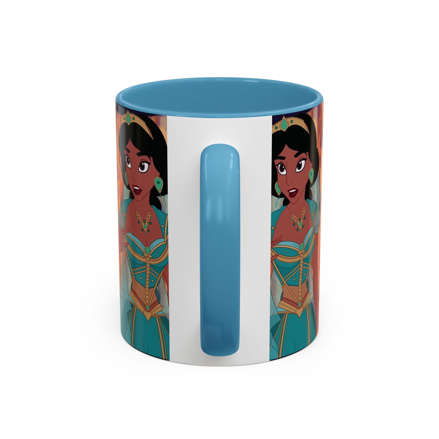 Jasmine Inspired Accent Coffee Mug, Cartoon Character Mug, Gift for Disney Fans, Unique Ceramic Coffee Cup, 11oz and 15oz Options