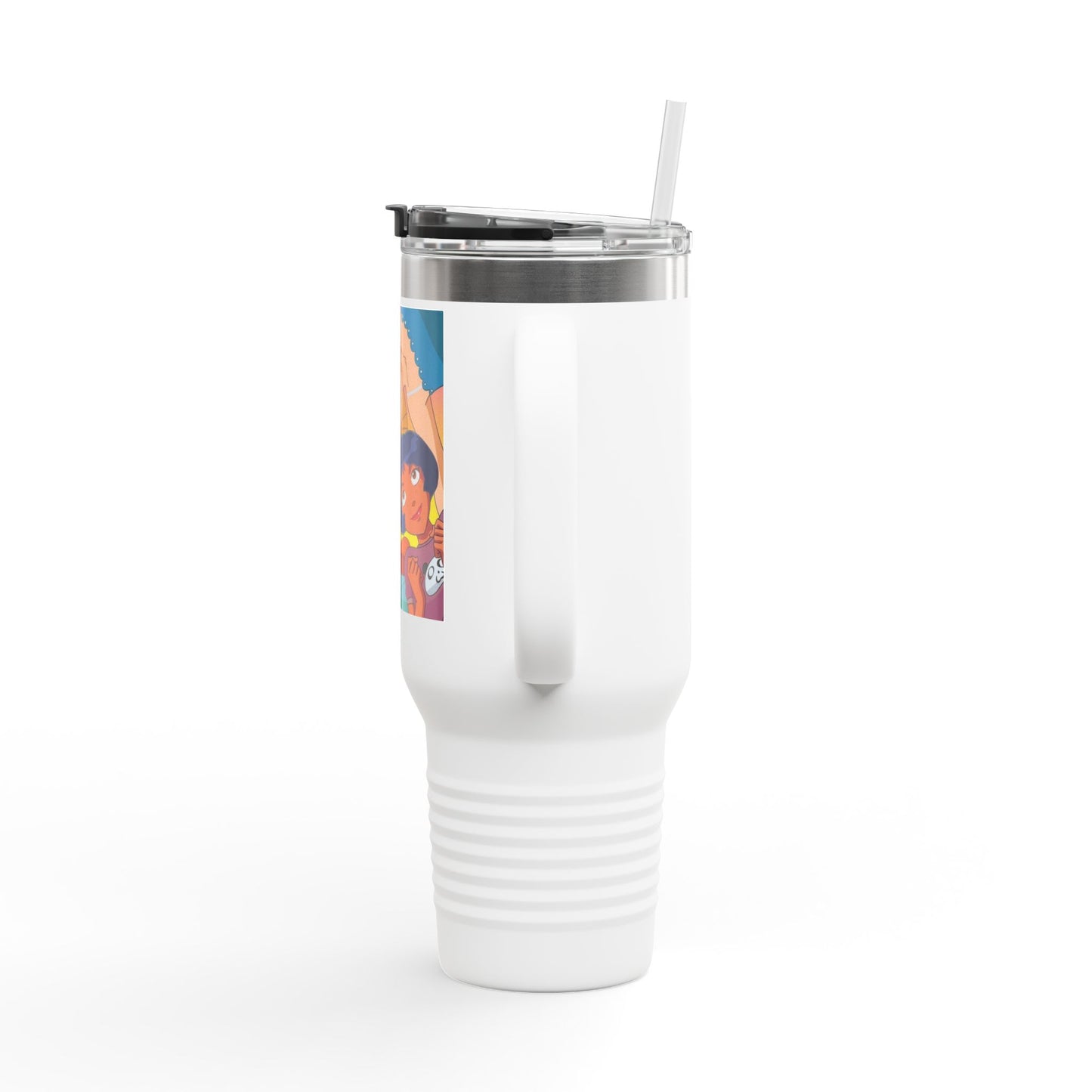 Colorful Insulated Travel Mug | Perfect for Road Trips, Birthdays, and Everyday Enjoyment | Cartoon Theme, Gift for Friends, Fun Design