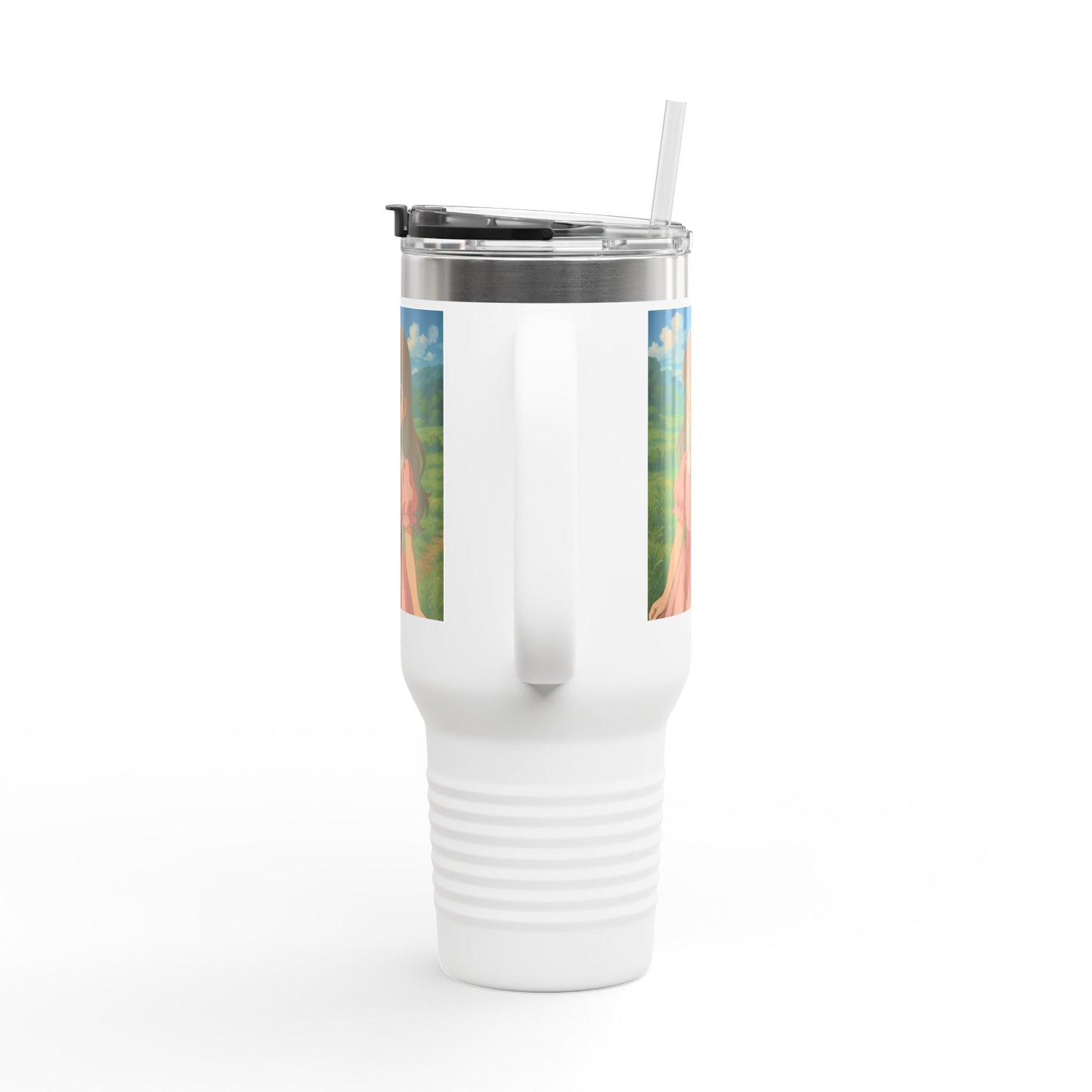 Artistic Insulated Travel Mug, 40oz - Cute Character Design, Perfect for Tea and Coffee Lovers, Unique Gift for Birthdays, Travel and Home