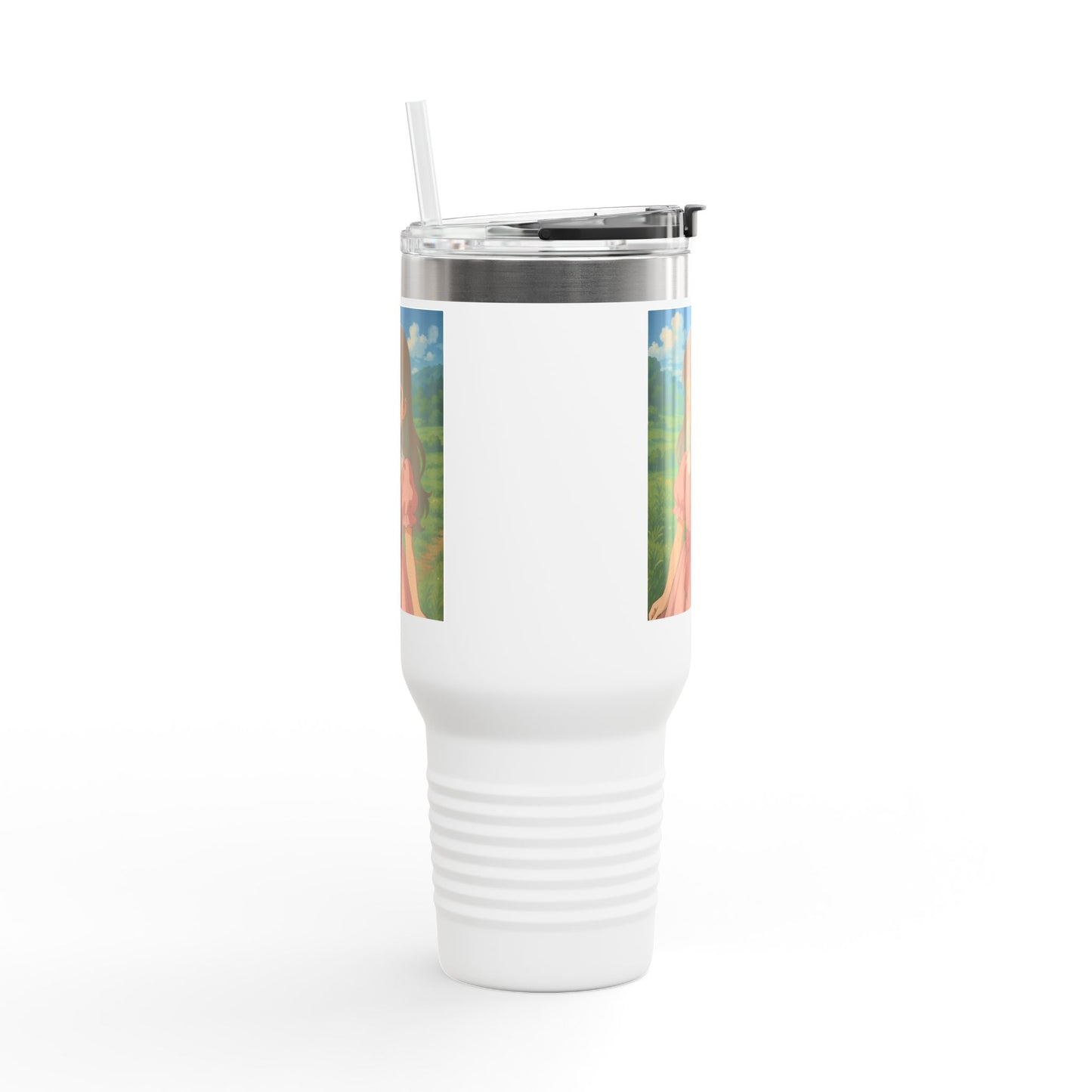 Artistic Insulated Travel Mug, 40oz - Cute Character Design, Perfect for Tea and Coffee Lovers, Unique Gift for Birthdays, Travel and Home