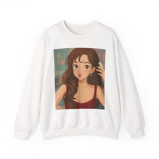 K-Pop Inspired Crewneck Sweatshirt, Cozy Pullover, Casual Sweatshirt, Perfect Gift for Fans, Trendy Aesthetic Fashion, Comfy Everyday Wear