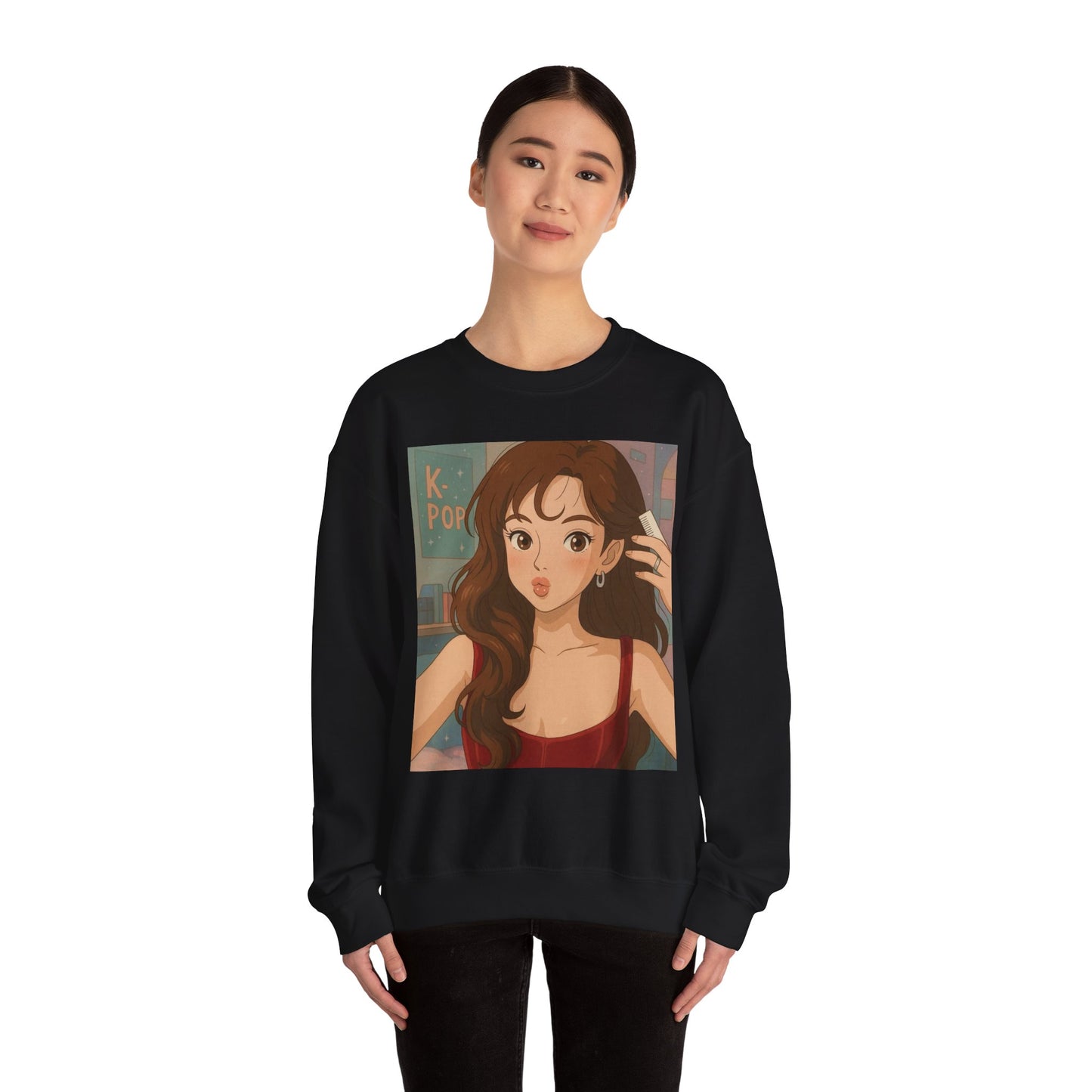 K-Pop Inspired Crewneck Sweatshirt, Cozy Pullover, Casual Sweatshirt, Perfect Gift for Fans, Trendy Aesthetic Fashion, Comfy Everyday Wear