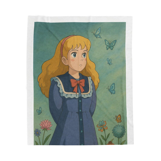 Whimsical Velveteen Plush Blanket - Cozy Gift for Dreamers, Ideal for Home Decor, Kids, and Seasonal Warmth, Soft Touch, Butterfly Design